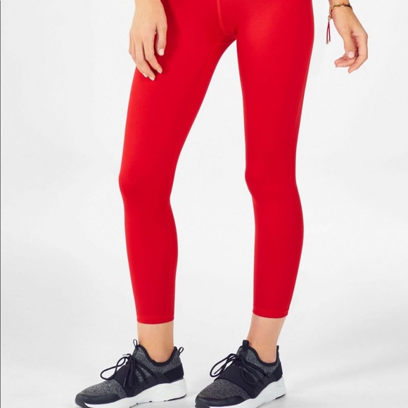 Fabletics Define High Waisted 7/8 Legging Powerhold Persimmon Red - Picture 4 of 4